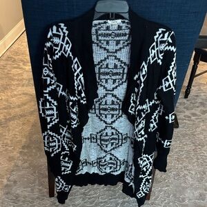 Timing Monochrome Geometric Cardigan